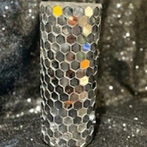 Blue Hexagon Mirrored Vase